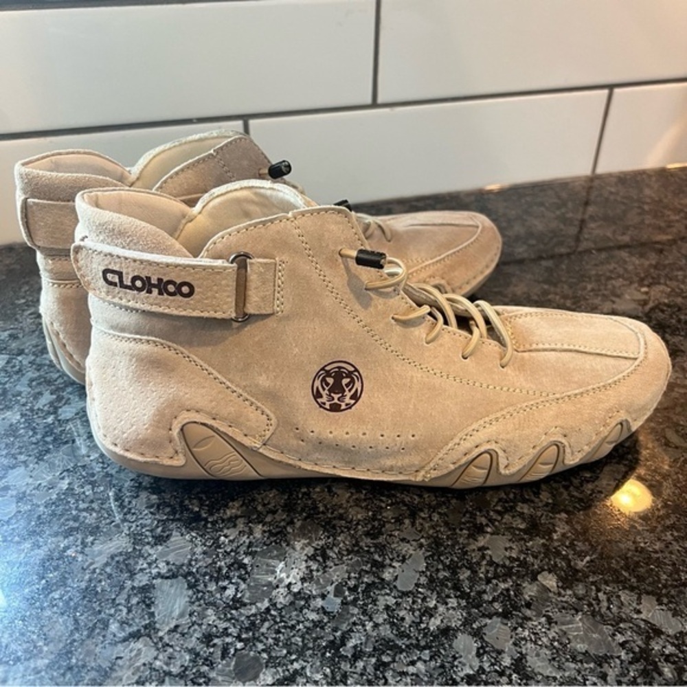 *Clohoo Gray Men’s Ankle Slip On High Tops Adjustable Size 42